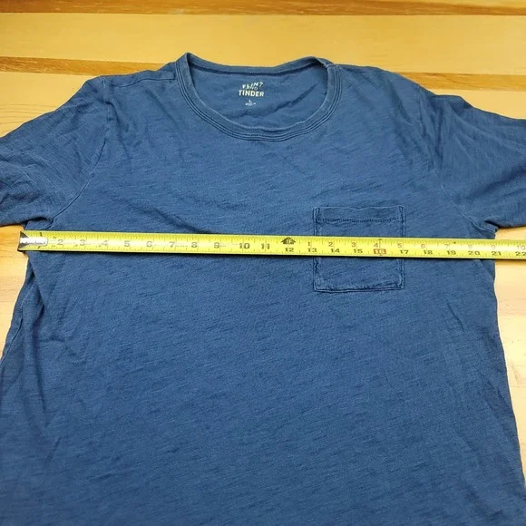 Flint and Tinder Mens Blue Short Sleeve Pocket Tee T-Shirt Made in USA - Picture 9 of 12